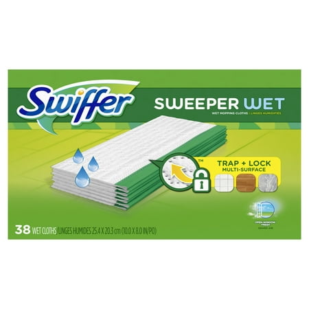Swiffer Sweeper Wet Mopping Cloths, Multi Surface Refills, Open Window Fresh, 38 (Best Price On Swiffer Wet Jet)
