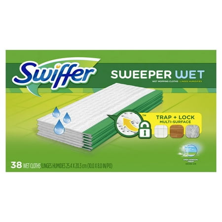 Swiffer Sweeper Wet Mopping Cloths, Multi Surface Refills, Open Window Fresh, 38 (Best Price On Swiffer Wet Jet)