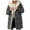 I-Grey, variant on Kcodviy Ladies Solid Color Hooded Womens Plus Size Snowboard Jacket Padded Jacket Long Sleeve Mono Coat Double Velvet Slim Temperament Thin Down Cardigan Coat Jacket