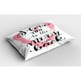 thumbnail image 2 of Ambesonne I Love You Pillow Sham, Watercolor Heart, 26" X 20", Pale Pink White, 2 of 2