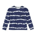 thumbnail image 4 of LTTVQM Shirts for Girls Size 2-3 Winter Cute Striped Print T-Shirts Comfy Long Sleeve Tunic Tops Fashion Crew Neck Outfit with Pocket Dark Blue 2-3 Years, 4 of 4