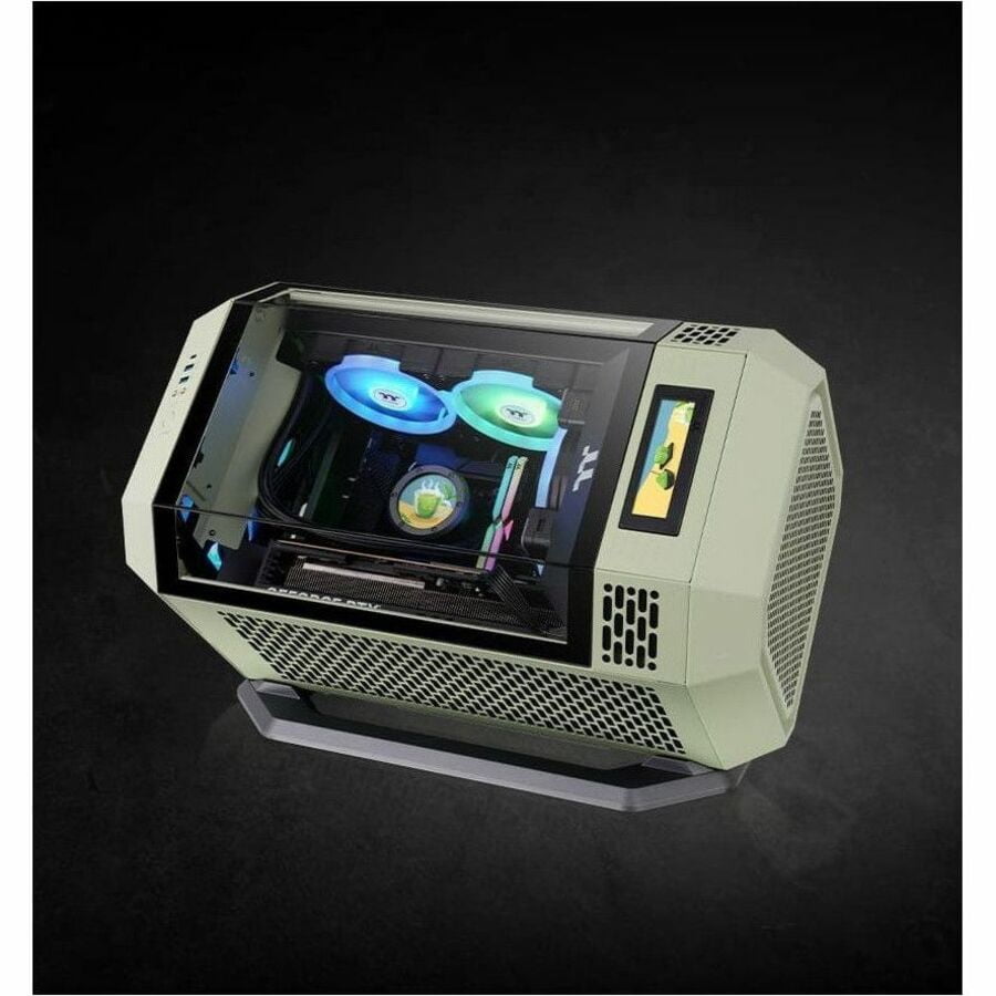 Thermaltake Tower 250 Matcha Green Mini-ITX Mini Tower 2x120mm CT Fans Included, 360mm Radiator Support 360mm GPU Clearance Dual Chamber CA-1Z9-00SEWN-00