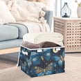 thumbnail image 5 of Foldable Fabric Storage Bin With Handle Collapsible Basket Box Storage With Lid Organizer Butterflies and Moon, 5 of 7