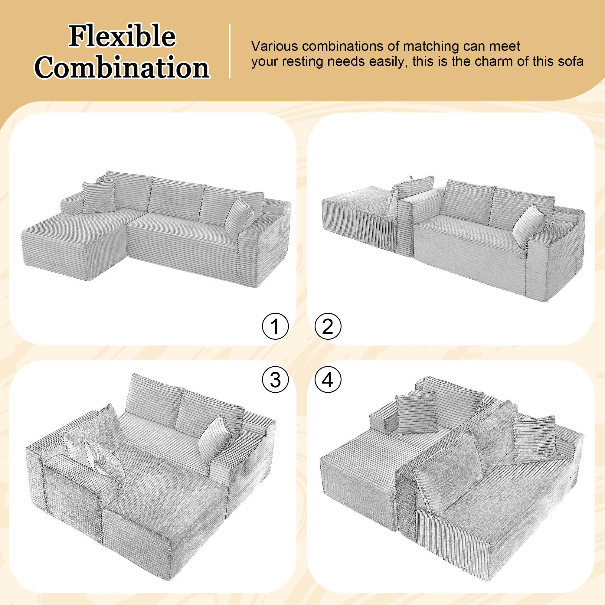 MAYEERTY L-Shaped Cloud Sectional Sofa, Deep Seat Plush Sleeper Couch for Living Room & Apartment, 103×65" Green