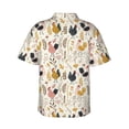 thumbnail image 4 of Xecao Cartoon Chickens print Hawaiian shirt - a stylish short-sleeve button-down for men, perfect for casual beach and tropical outings., 4 of 9