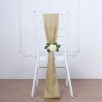 Efavormart 5 Pack | Natural Jute Faux Burlap Chair Sashes, Boho Chic Linen Decor - 6"x108"
