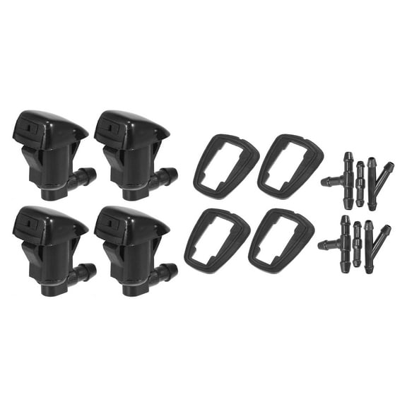 4pcs Car Front Windshield Washer Nozzles for Toyota Sienna 2004-2010 85381-AE020 with 6 Pcs Hose Connectors