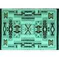 thumbnail image 1 of Ahgly Company Indoor Rectangle Abstract Turquoise Blue Modern Area Rugs, 7' x 10', 1 of 4