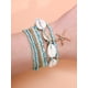thumbnail image 1 of Xiao Hua Pulseras de conchas para mujer, estilo bohemio, con cuentas en capas, coloridas, apilables, con forma de estrella de mar y accesorios de joyería, color azul claro., 1 of 4