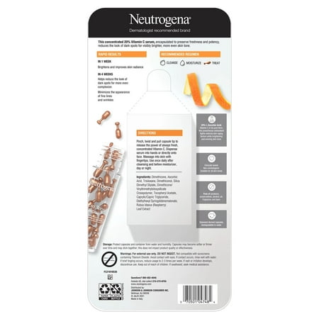 Neutrogena Rapid Tone Repair 20% Vitamin C Serum, 30 Count (Pack of 2)