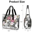 thumbnail image 3 of Tote Bag for Women - Pioneer Flower Shoulder Bag - Large Utility Work Duffle Bag with Zipper Handbag for Travel, Work, Sprots, 3 of 5