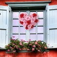thumbnail image 7 of 6.67 Inch Valentine's Day Heart Wreath - Artificial Red Roses Cloth Flower Wreath for Front Door, Window, Wall - Home, Wedding, Party Decor Gift (Red Pink), 7 of 7