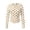 2Beige, variant on Xijirk Women's Polka Dot Long Sleeve Crew Neck Slim Fit Crop Top Basic Cropped T‑Shirt for Everyday Casual Wear,3Beige,M