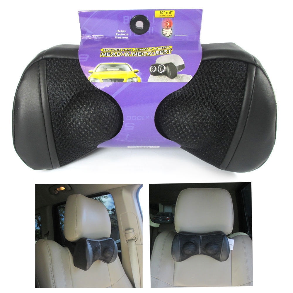 Hot Car Travel Seat Head Neck Rest Bone Pillow Leather Cushion Pad Headrest RA6