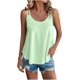 thumbnail image 3 of BAXLIMEK Camisetas sin mangas para mujer casual verano 2023 sueltas, blusa tipo túnica fruncida con ojales lisos y elegantes, 3 of 5