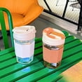 thumbnail image 3 of Reusable Coffee Cup Drinkware Thermal Coffee Cup to Carry Cute Mug Espresso Cups Glass Tea Good Teaware Cold Iced Portable Bar (Amber,301-400ml), 3 of 7