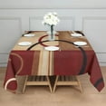 thumbnail image 3 of Square Waterproof Tablecloth Retro Abstract Geometric Reusable Indoor/Outdoor Durable Table Cover 70 Inch X70 Inch, 3 of 6