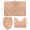 thumbnail image 2 of SKYSONIC Non-Slip 3 Piece Bathroom Rug Set Small White Flowers on Orange Back Soft Contour Rug + Toilet Lid Cover + Bath Mat for Bathroom Decor, 2 of 6