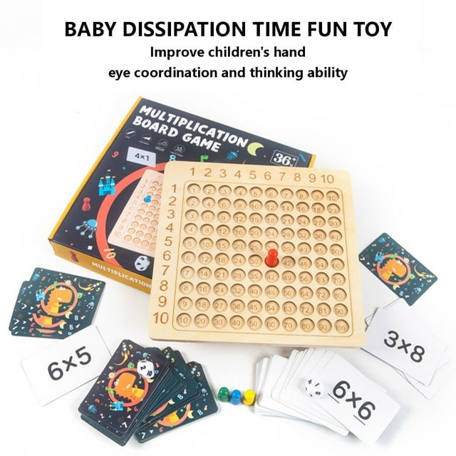 Teissuly Wooden Montessori Multiplication Board Game,Montessori Children Counting Toy,Math Blocks Board for Toddlers and Preschool Gifts for Kids Teissuly WER2023112001967