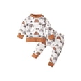 thumbnail image 1 of Seyurigaoka 2Pcs Baby Boys Outfits, Long Sleeve Tops with Elastic Waist Pants, 1 of 9