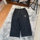 thumbnail image 2 of Pantalones vaqueros holgados con bordado alienígena y cintura baja estilo retro para mujer, pantalones vaqueros de pierna ancha y recta populares, ropa de calle lavada estilo hip hop Y2k para hombre, 2 of 4