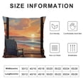 thumbnail image 5 of COMIO Beach Window Throw Pillow Cover Watercolor Sunset Cloud Sky Palm Tree Bird Ocean Brown Decorative Bright Cushion Soft Patio Sofa Indoor Dorm Bedroom Pillow Cases, 5 of 5