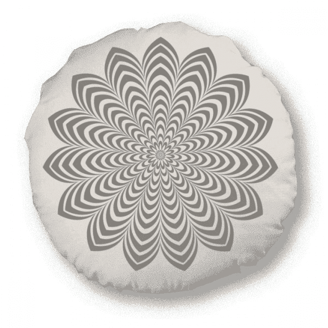 Illusion Line Repeat Flower Round Throw Pillow Home Decoration Cushion