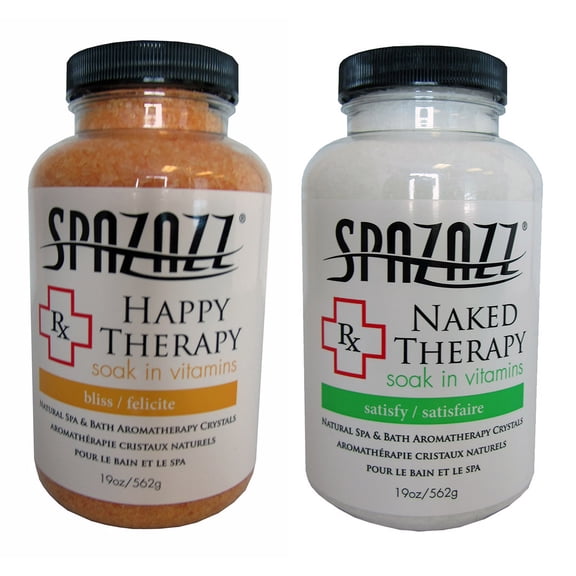 Spazazz Aromatherapy Spa and Bath Crystals - Happy Therapy/Naked Therapy 2 Pack
