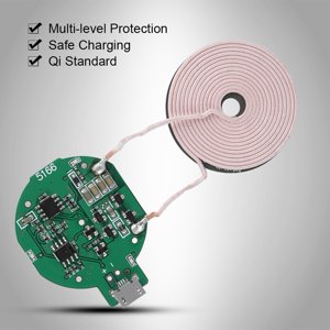 Greensen Transmetteur de recharge sans fil PCBA,Haute efficacité de charge Mini QI Module d'émetteur de charge sans fil 2-8mm Transmission, QI Module d'émetteur de charge sans fil