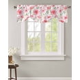 thumbnail image 2 of Tie Up Valance Curtain for Kitchen,Spring Watercolor Pink Flowers Leaves Rod Pocket Short Curtains Adjustable Tie-Up Shade Valances,Spring Botanical Window Treatment for Bathroom Bedroom, 2 of 7