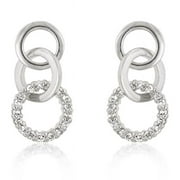 Silvertone Triplet Hooplet Earrings - All Clear