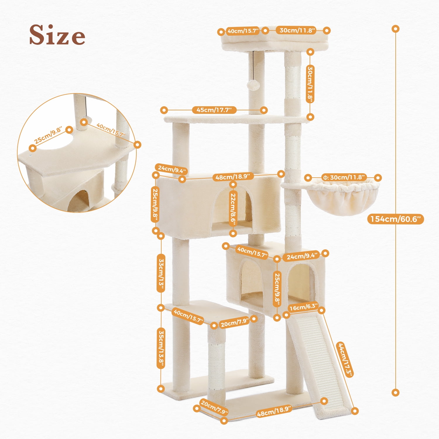 Pefilos 60" Cat Tree Tower for Indoor Cats, Cute Sisal Rope Cat Condo for Adult Cats Plush Cat Climb Tree, Beige Pefilos 60" Cat Tree Tower for Indoor Cats, Cute Sisal Rope Cat Condo for Adult Cats Plush Cat Climb Tree, Beige
