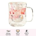 thumbnail image 5 of Clearance Glass&Bottle under $8 Double Walled Glass Coffee Mugs With Handle 300ML Clear Floral Glass For Cappuccino Latte Tea Bag Beverage Glasses Heat Coffee Cups, 5 of 9