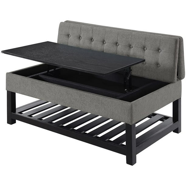 Lifestyle Solutions Landry Tufted Lift, Coffee Table Lift Top Storage Ottoman