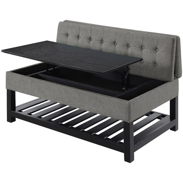 Lifestyle Solutions Landry Tufted Lift Top Coffee Table Ottoman In Light Gray Com Lifestyle Solutions Landry Tufted Lift, Coffee Table Lift Top Storage Ottoman