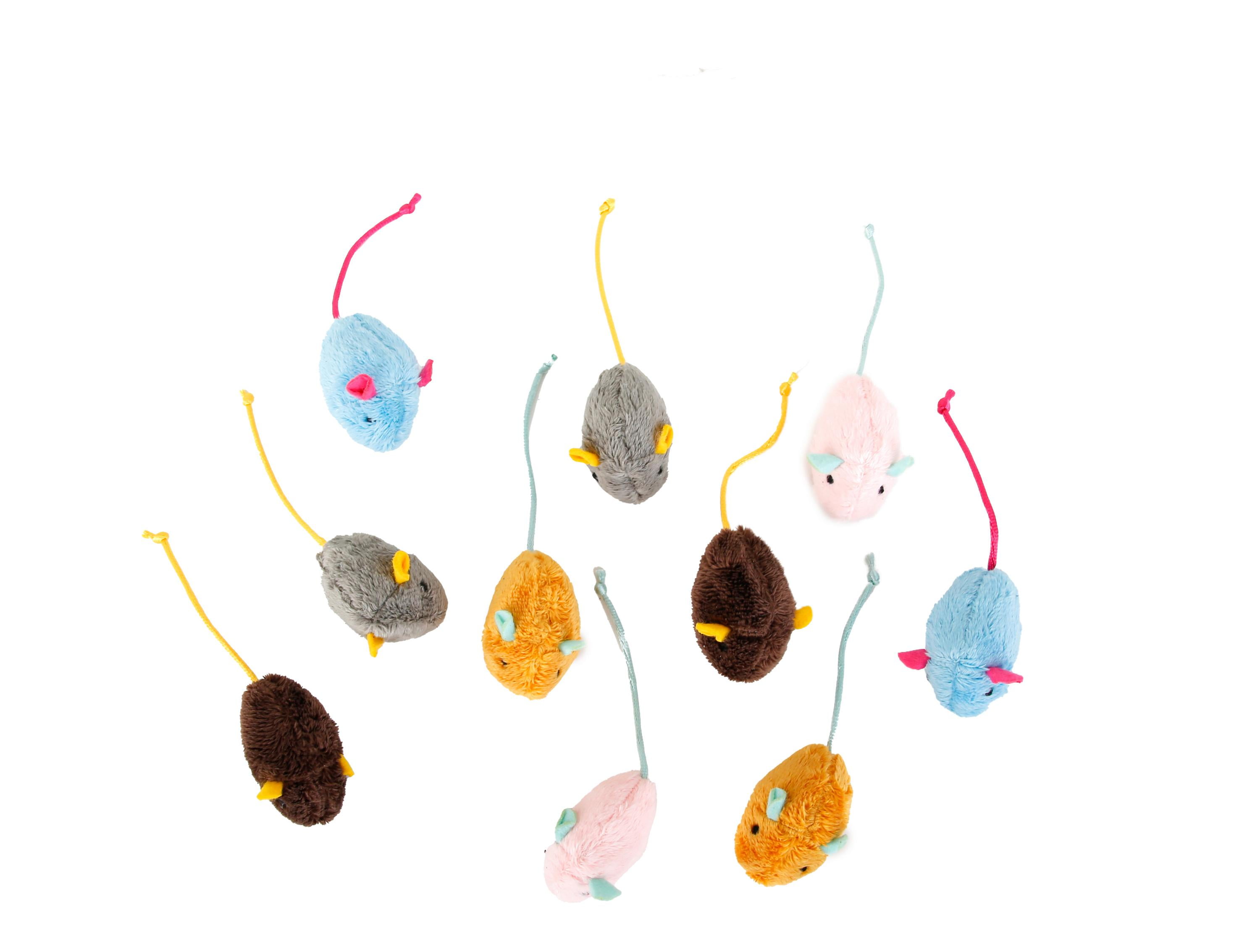 Hartz Cattraction Crinkle Mice Cat Toy with Silver Vine & Catnip, 10 Count