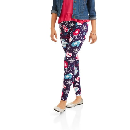 No Boundaries Juniors sueded jersey christmas holiday printed leggings