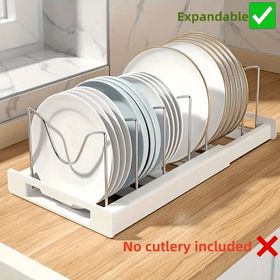 Cookware and frying pan storage rack with 7 stainless steel adjustable shelves, extendable to fit under cabinets, suitable for storing baking trays, cutting boards, lids, tableware, cookware, pots