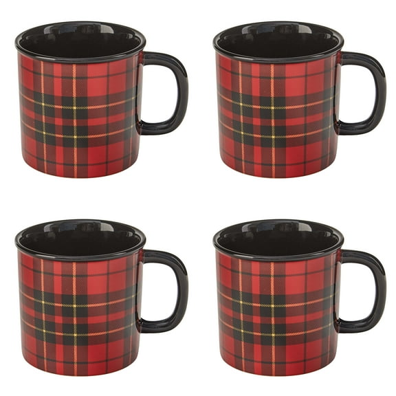 Park Designs Sportsman Plaid Mug Set - Red