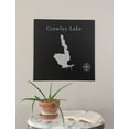 thumbnail image 2 of Crowley Lake Map 24x24" Black Metal Wall Art Office Decor Gift Engraved California, 2 of 2