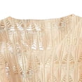 thumbnail image 6 of Feancey Womens Crochet Cover Up Tops Knit Hollow Out Summer Sweaters Half Sleeve Casual Beach Cover Ups for Swimwear Khaki Free Size, 6 of 6
