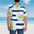 thumbnail image 6 of Bixox Men's Hawaiian Shirts Men's Daisy Striped Nautical Print Short-Sleeve Shirt-Medium, 6 of 8