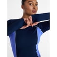 thumbnail image 4 of Ozark Trail Women's and Women's Plus Size Rash Guard Swim Top with Long Sleeves, Size XS-3X, 4 of 5