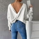 thumbnail image 5 of Suéter de cuello redondo para mujer, suéter informal de otoño e invierno, suéter de punto de manga larga, suéter de cuello redondo para mujer, abrigo para mujer, 5 of 5