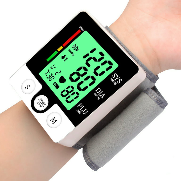 IPROVEN Blood Pressure Monitor Wrist for Home Use, Heart Rate Monitor &  Large Blood Pressure Wrist Cuff, Large LCD Display, Colored AHA Indicator