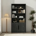 thumbnail image 2 of Rivington Modern 40" Bookcase Cabinet in Black (4-Shelf), 2 of 12