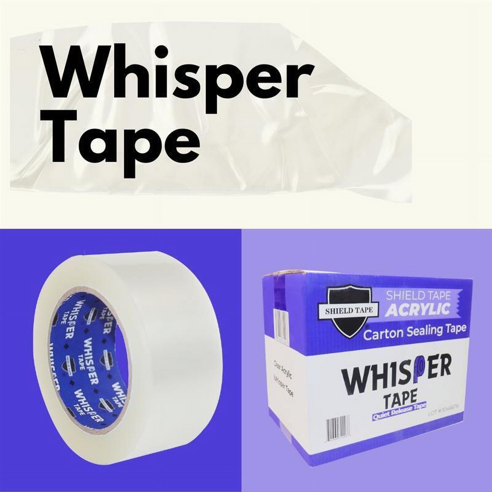 Shield Tape Whisper Tape - 2" x 110 Yds - 2.0 Mil -36 Rolls/Case