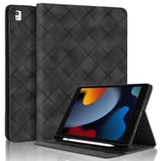 Case for iPad Pro 10.5 inch/ iPad Air 3 2019, 3rd Generation, Black Leather Folio Stand with Pencil Holder & Card Slot, Auto Wake/Sleep