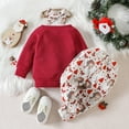 thumbnail image 6 of Mercatoo Toddler Girl Clothes Christmas Outfits Long Sleeve Pullover Sweatshirt Santa Prints Pants 3Pcs Girls Clothes Set, 6 of 8