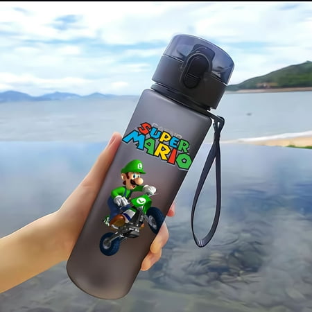 

563ML Mario Anime Water Cup Portable Large Capacity Plastic Bottle for Kids Anti-Drip & Durable